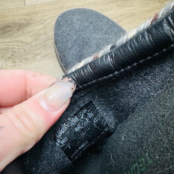 Simple Gray Wool Braided Hem Slip On Mule Clog Men’s Size 9 - Picture 10 of 11